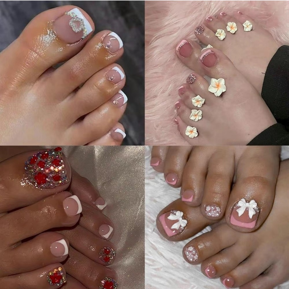 Press on toe nails 4 pack